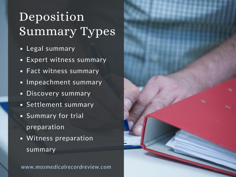 Deposition Summary Types