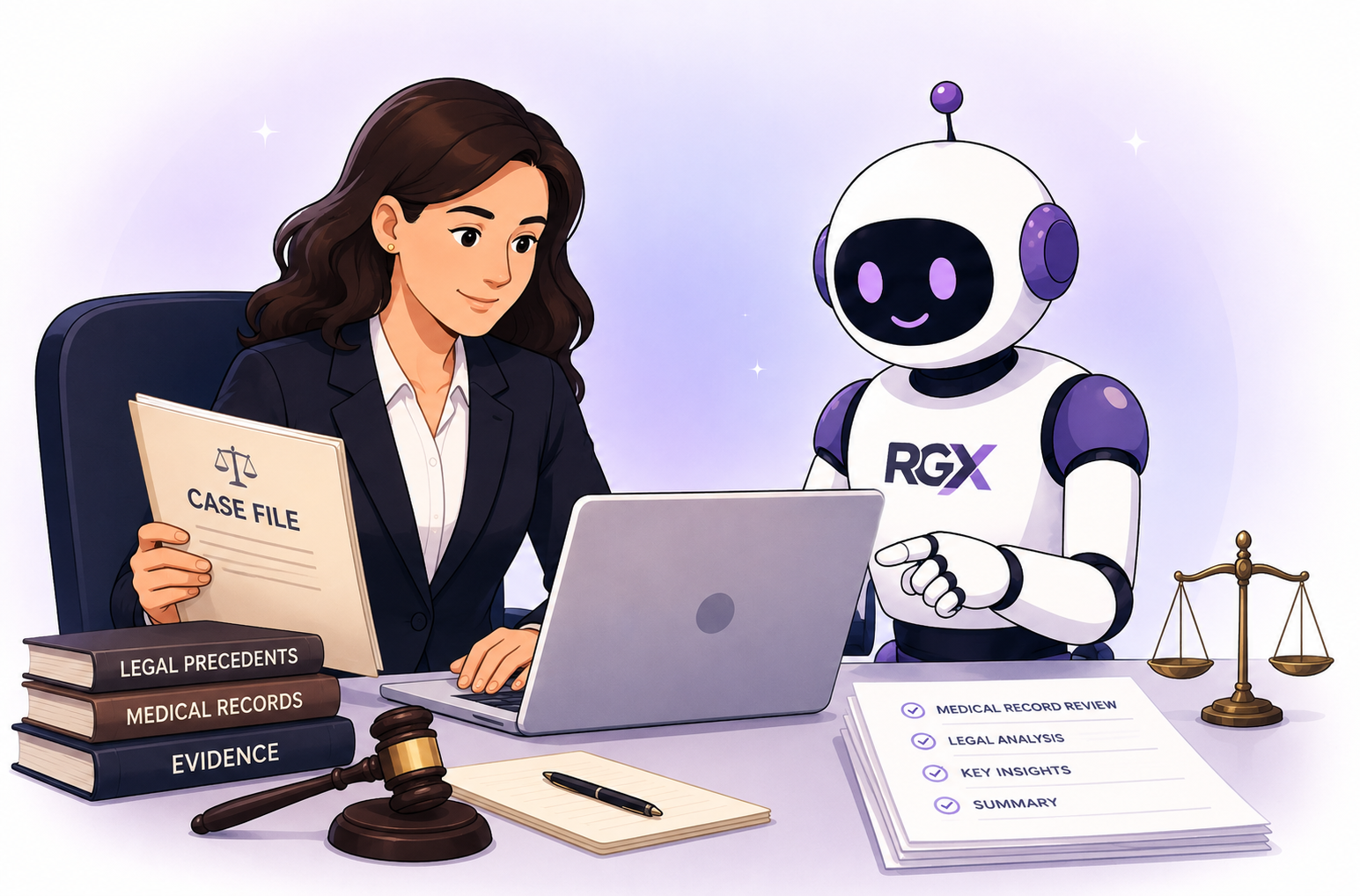 Medical Coder and Robot Assistant collaborating